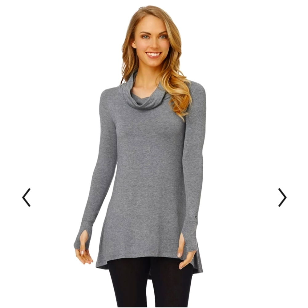 Cuddle Duds cowl neck tunic Grey L
